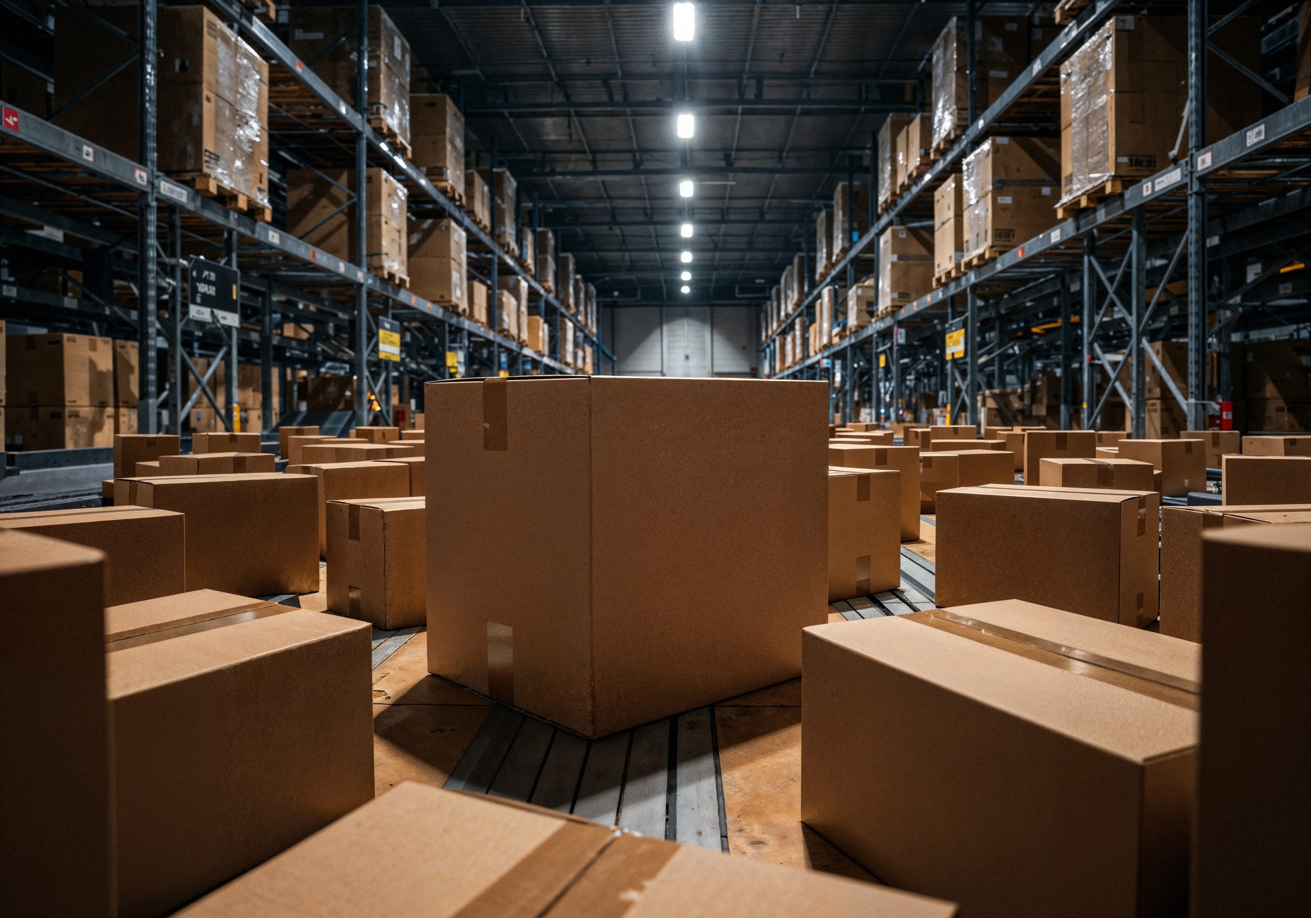 Industrial warehouse with pallets